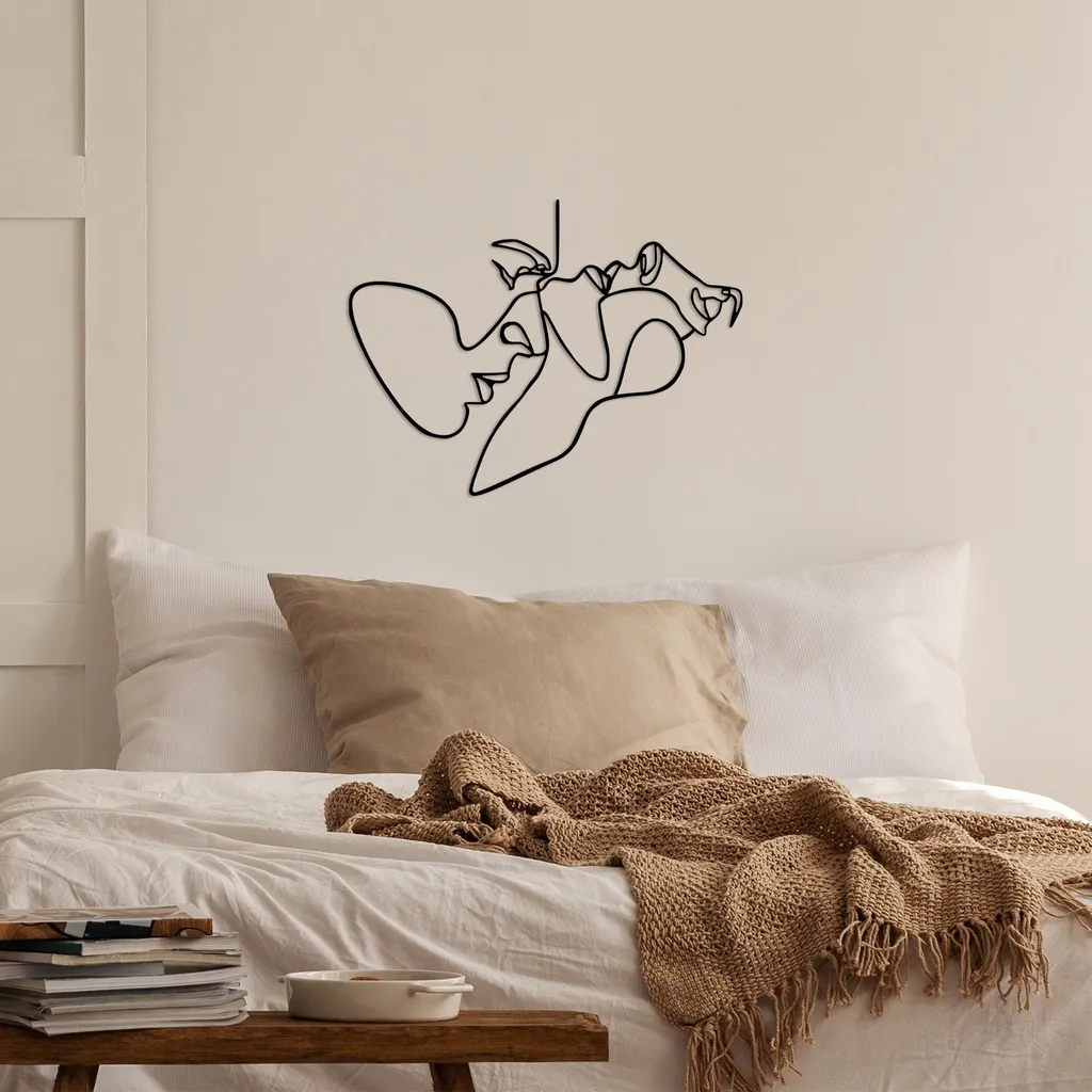 Accessoire Mural en Métal Noir 70x52 cm - Décoration Murale Moderne