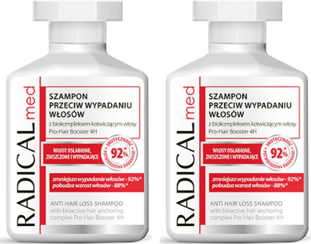2 x Radical Med Anti-Haarausfall-Shampoo, 300ml - Haarstärkung, Haartherapie, Untersetzer MiL4