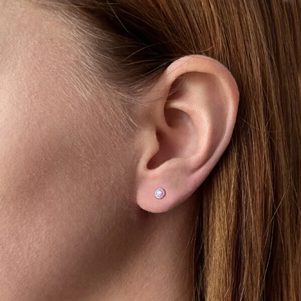 Orecchini in argento con opali sintetici rosa 11338.3
