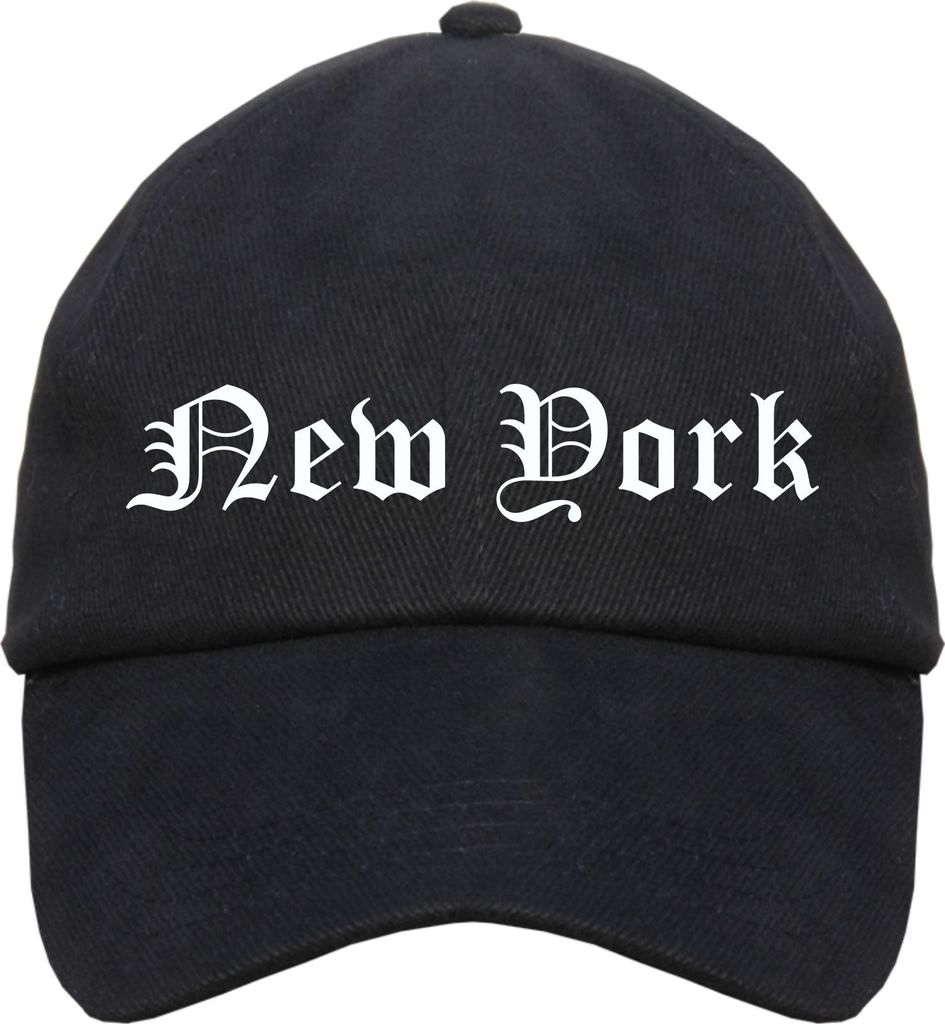 New York Cappy - Altdeutsch bedruckt - Schirmmütze Cap Einheitsgröße Schwarz
