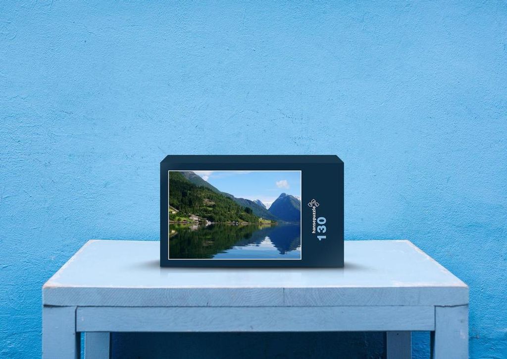 hansepuzzle 74291 - Bergsee Puzzle, 130 Teile, Natur, 28,7 x 20,0cm mit hochwertiger Aufbewahrung, Kartonbox und wiederverschließbarem Beutel