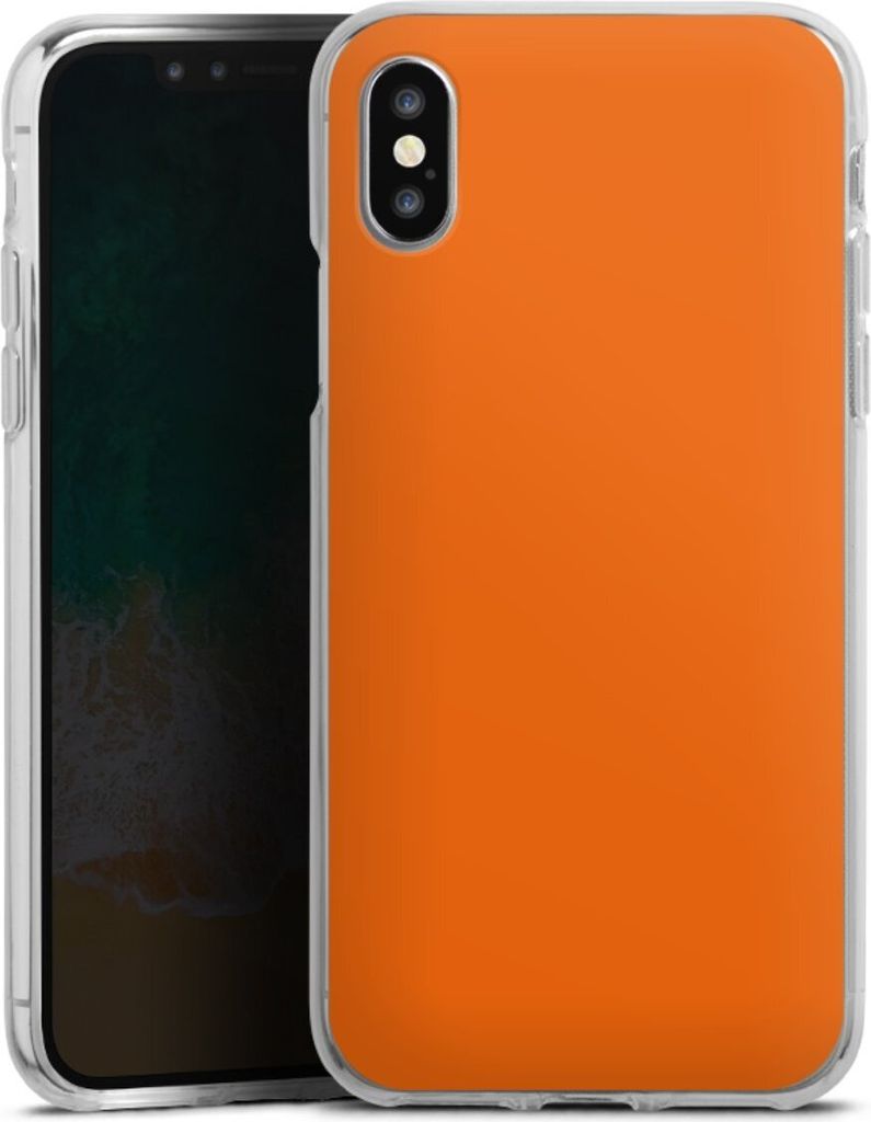 DeinDesign Handyhülle für Apple iPhone X Silikon Hülle Case Smartphone Schutzhülle Farbe einfarbig orange