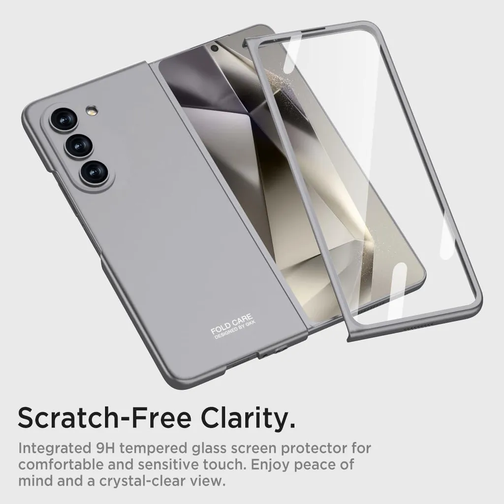Custodia Samsung Galaxy Z Fold 7 Grigia con Vetro Temperato Integrato - 3