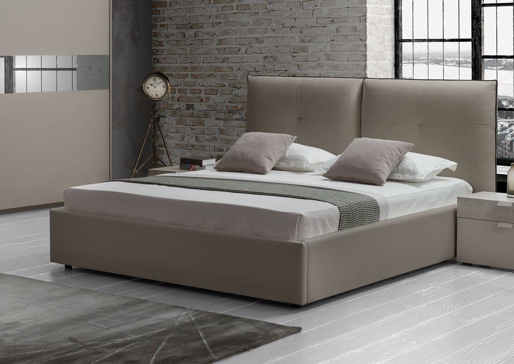 Modernes Bett Agata Polsterung aus Kunstleder