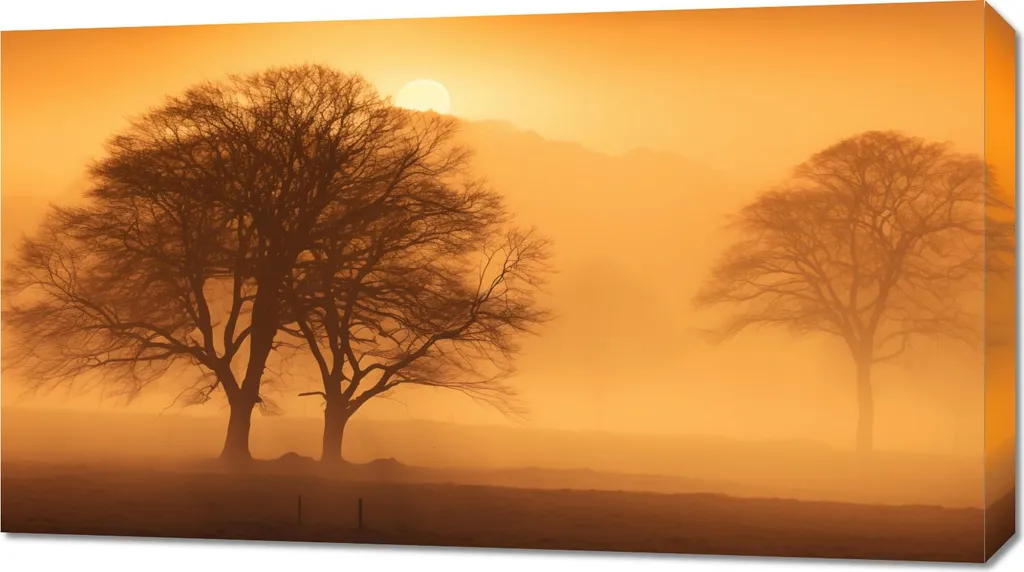 Quadro Moderno Economico 90x50cm - Tramonto Radure Alta Risoluzione