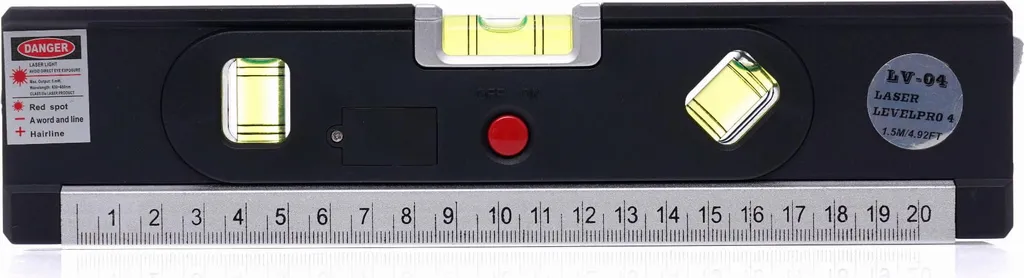Niveau laser KD10438 Kraft&Dele précis avec mètre et bulles de réglage