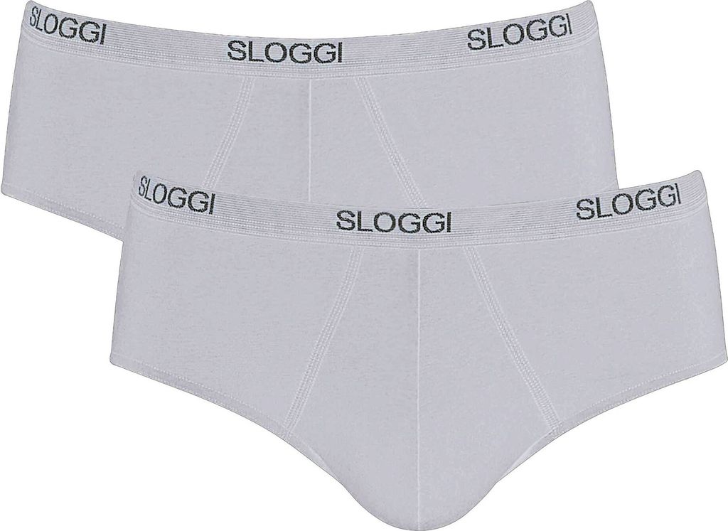 SLOGGI Herren Slips 2er-Pack Stretch-Baumwolle sichtbarer Gummizug Artikel BASIC MIDI MEN, 7 EU 7 - ES 5 - FR 5 - GB 38 - US XL, Cotone 96%,Elastha...