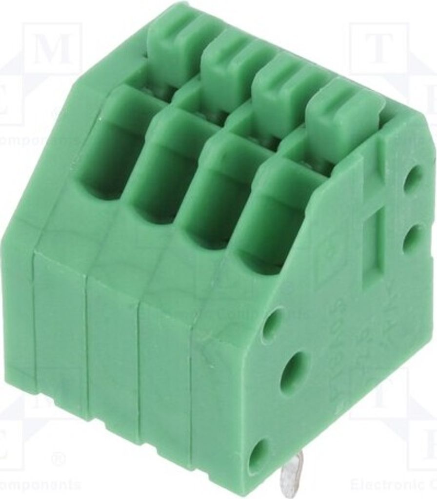 1x Klemmleiste für 2,5mm mit 45°-Winkel Wege: 4 PTSA 0,5/ 4-2,5-Z 1990025 Klemmle