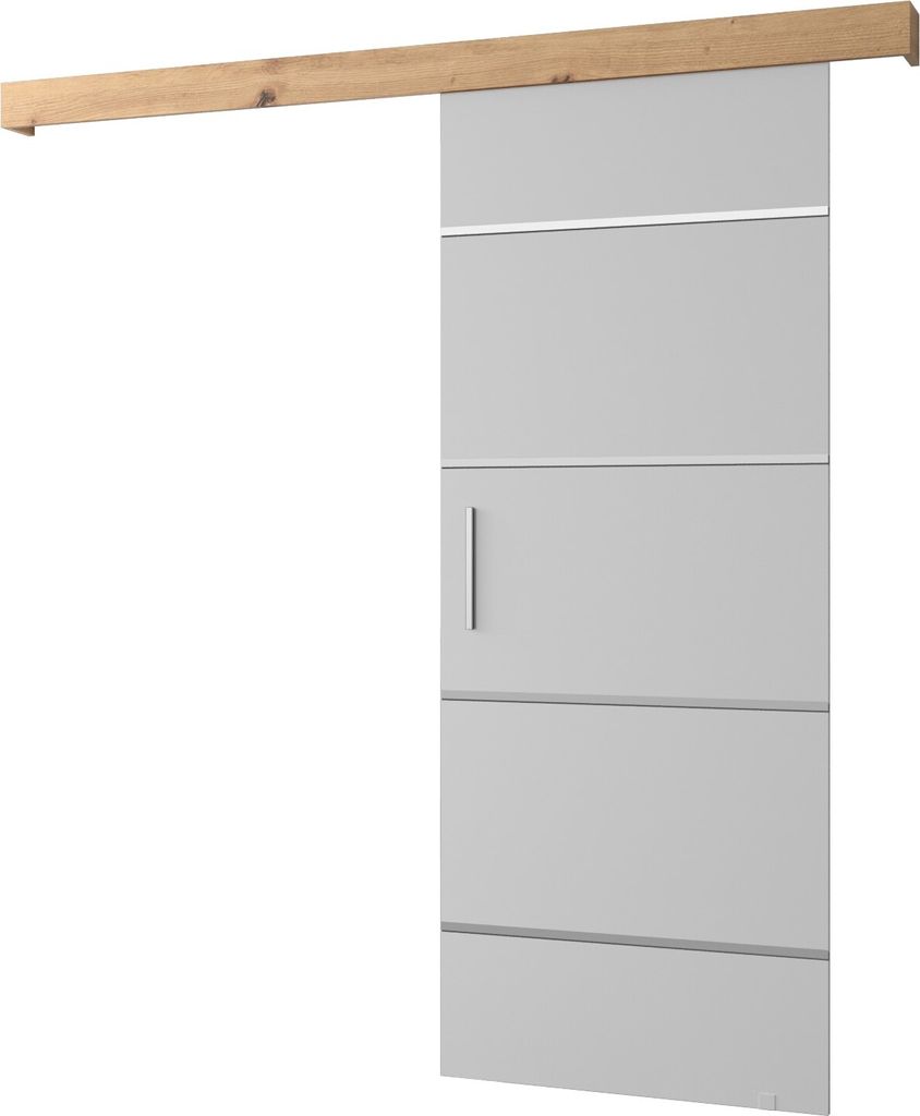 MEBLE KRYSPOL Schiebetürsystem SALWADOR 4 mit Schienenabdeckung, Einbautüren, 90x204cm, Weiß