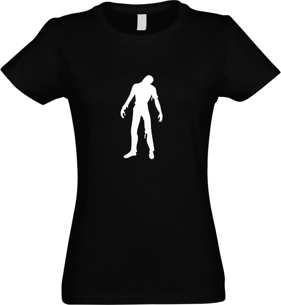 Kiwistar - T-Shirt tailliert - Damen - schwarz - Zombie - mit Motiv Bedruckt - Funshirt Design - Sport - Freizeit - Damen - M
