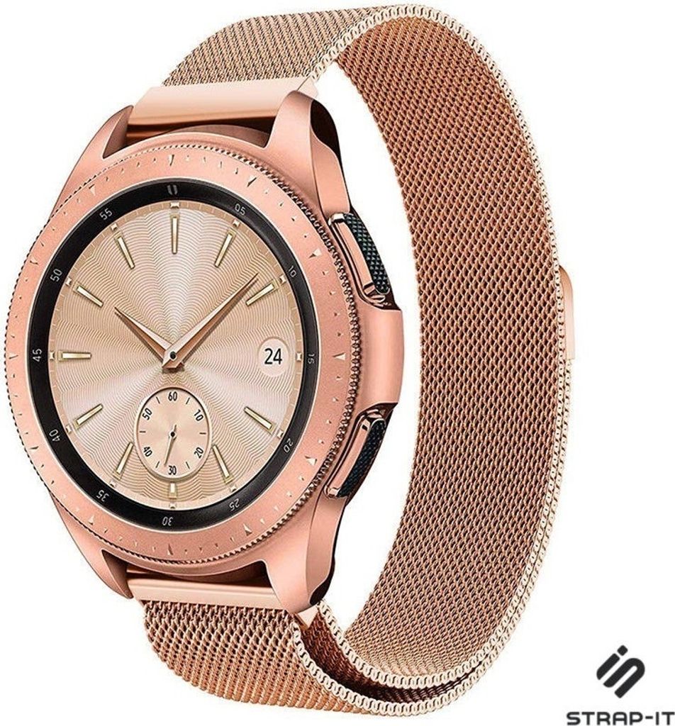 Strap-it Milanese Armband - Kompatibel mit Samsung Galaxy Watch Armband 42mm Edelstahl Armband mit Magnetverschluss - Ersatzarmband - Hochwertiges ...