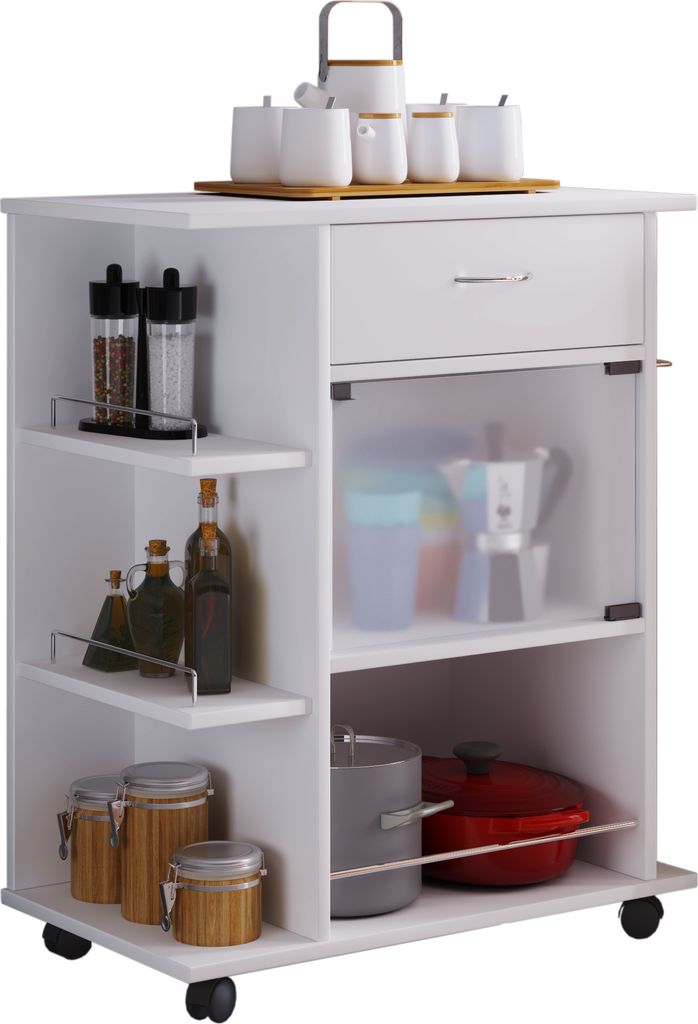 Carrello da cucina | Carrello a rulli con cassetto e Immagine del prodotto 