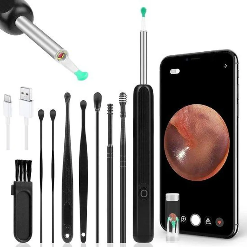 Extracteur de cérumen otoscope sans fil pour examen oreille à domicile