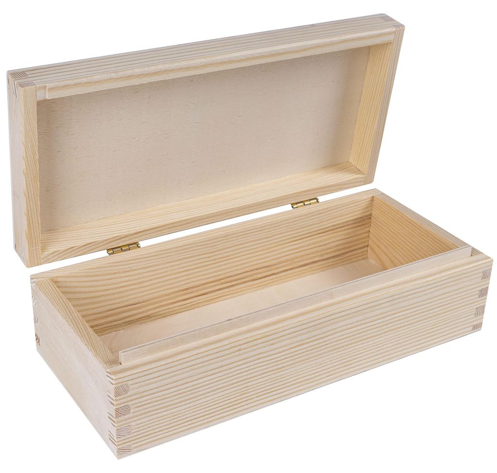 Creative Deco Effen Houten Kist Ongeverfd, 24 x 11,3 x 7,2 Productafbeelding 