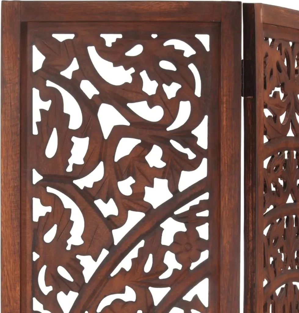 Cloison de séparation mobile bois sculpté 120x165 cm pour salon et bureau