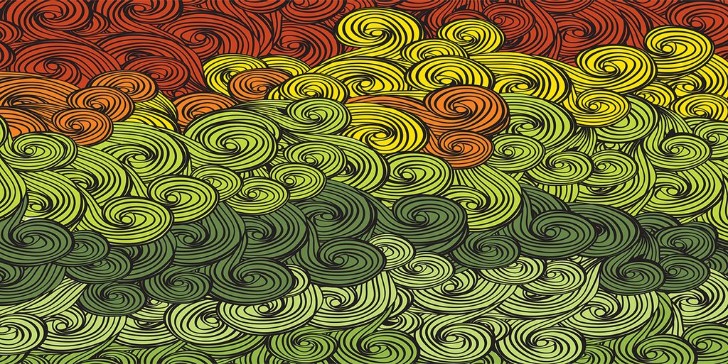 Tulup Glas-Bild -140x70- Wandkunst Dekorative Wand für Küche & Wohnzimmer - Kunst: modern & klassisch - Bunte Wellen - Mehrfarbig