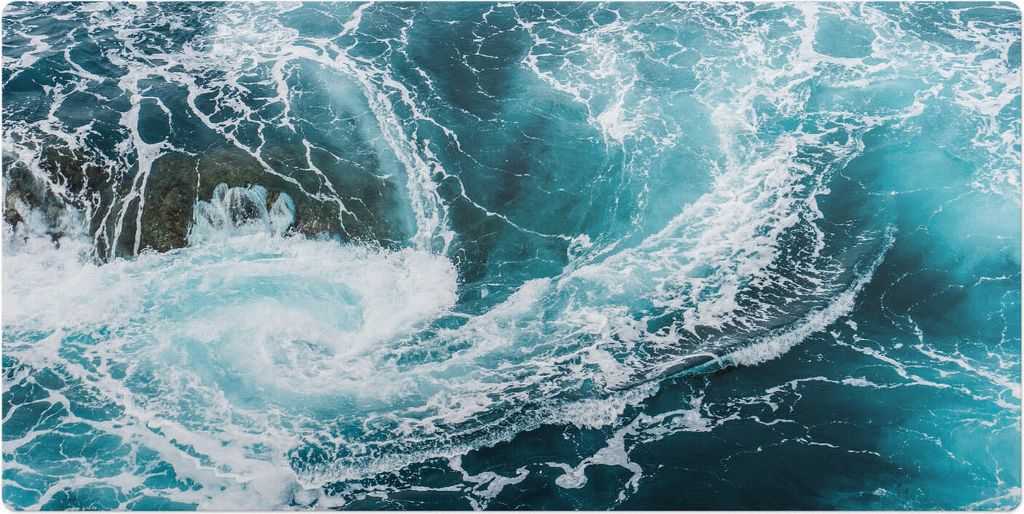 Ozeanwirbel– Schreibtischunterlage – Schreibtisch Tischunterlage – 90x45 cm – Unterlage Groß Schreibtischmatte