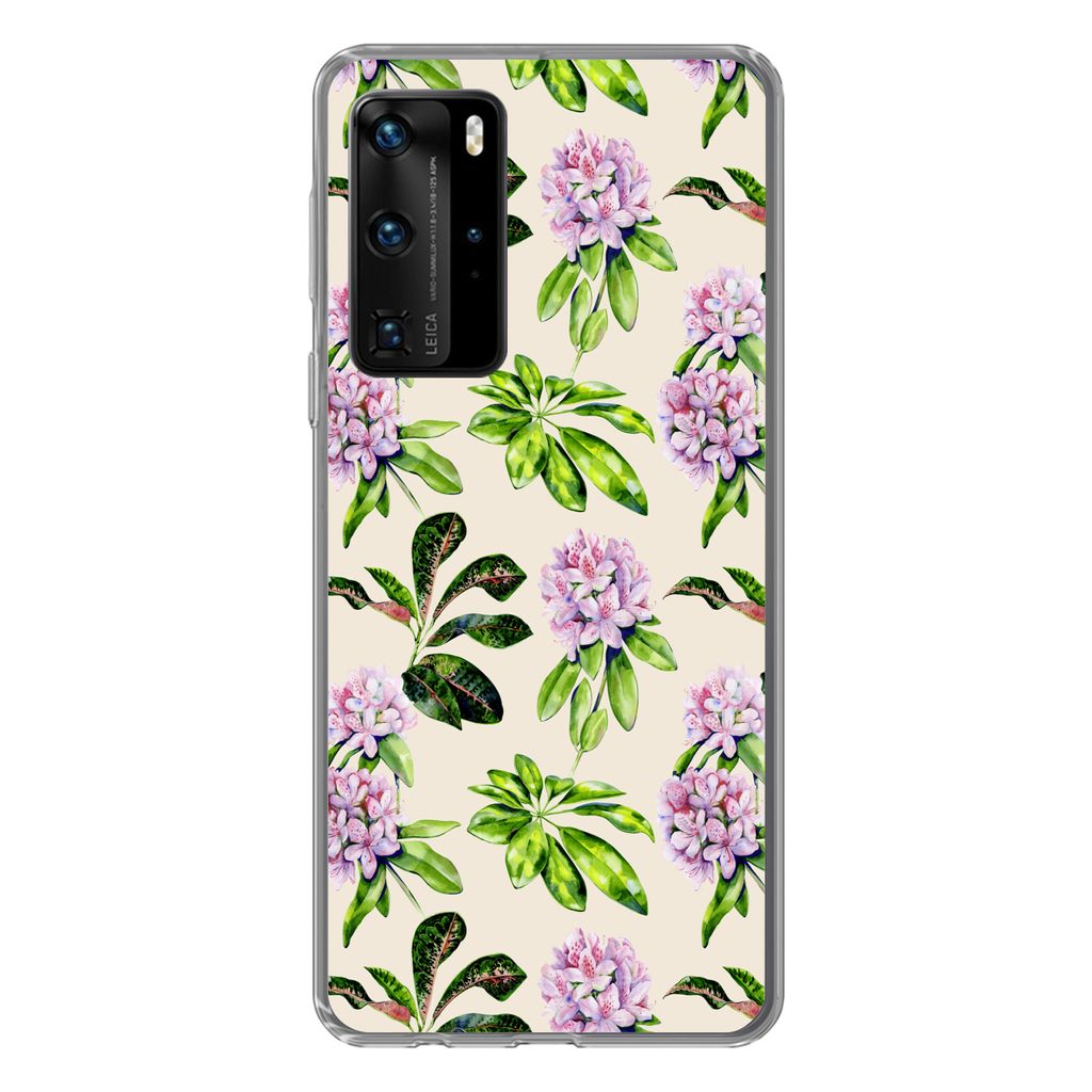 MuchoWow Handyhülle Schutzhülle Hülle für Huawei P40 Pro Hortensien - Pflanzen - Muster Silikon Softcase Handy Hülle - Schutz