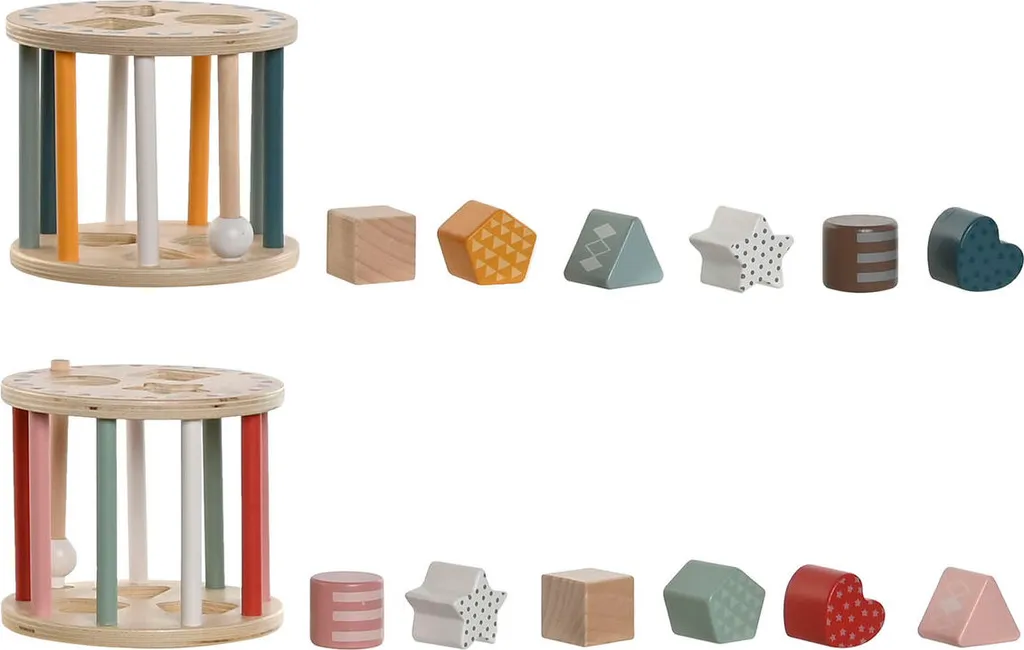 Jeu éducatif Home ESPRIT 13 x 13 x 11 cm - Set de 2 pièces en bois naturel