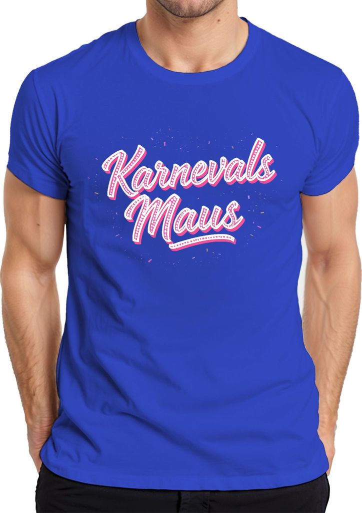 Karnevals Maus Karneval Fasching Konfetti Rosa Niedlich Kostüm Herren T-Shirt, Blau, S