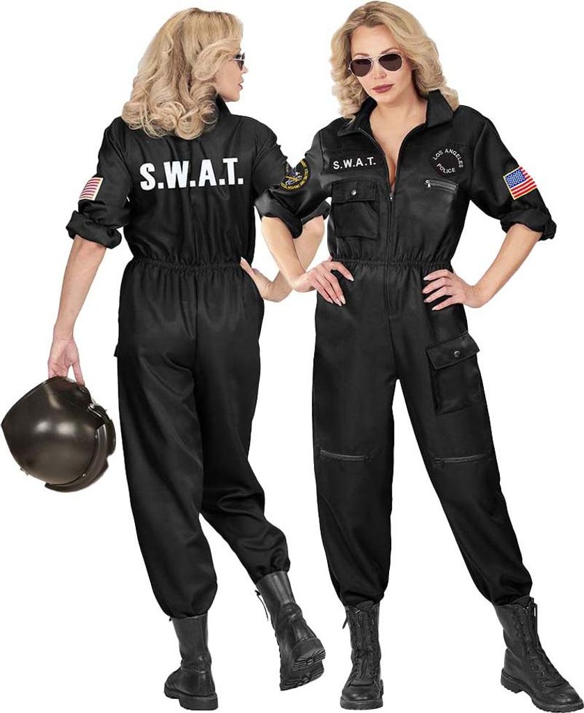Widmann Damen SWAT Kostüm Overall Gr. L mit Reißverschluss Produktbild 