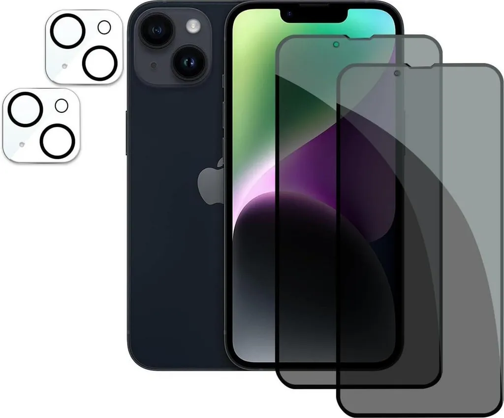 Protection iPhone 14 Anti-Espion en Verre Trempé 9H avec Cache Caméra