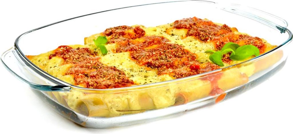 Lasagneform Glas 3,6 Liter Auflaufform groß 35x26 cm Borosilikat Glasbräter Ofenform Backform hitzebeständig transparent