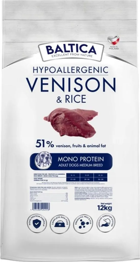 Baltica Nutraceutic Cervo e Riso M 12kg: Cibo Ipoallergenico Cani Medi