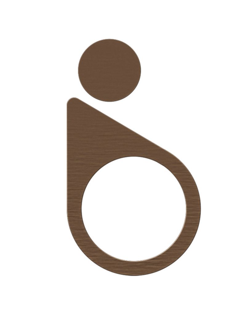 Barrierefreies-WC Piktogramm Edelstahl mit Farbvarianten , Farbe:Bronze