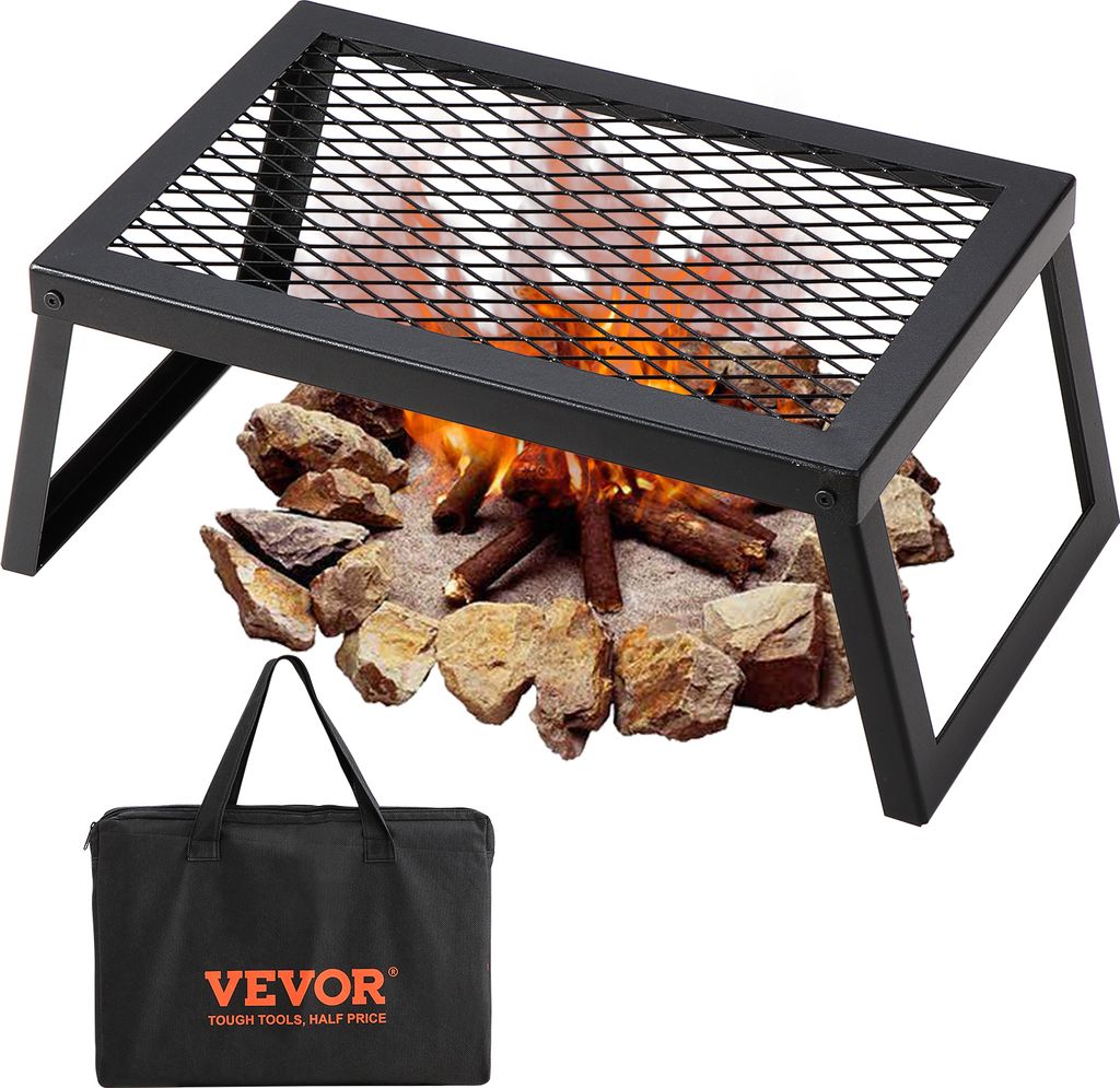 VEVOR BBQ Gills Holzkohlegrill Klappgrill 458 x 305 x 205 mm, Tischgrill Tragbarer Reisegrill 6 kg Belastbar, Outdoor Faltbar Picknickgrill Camping...