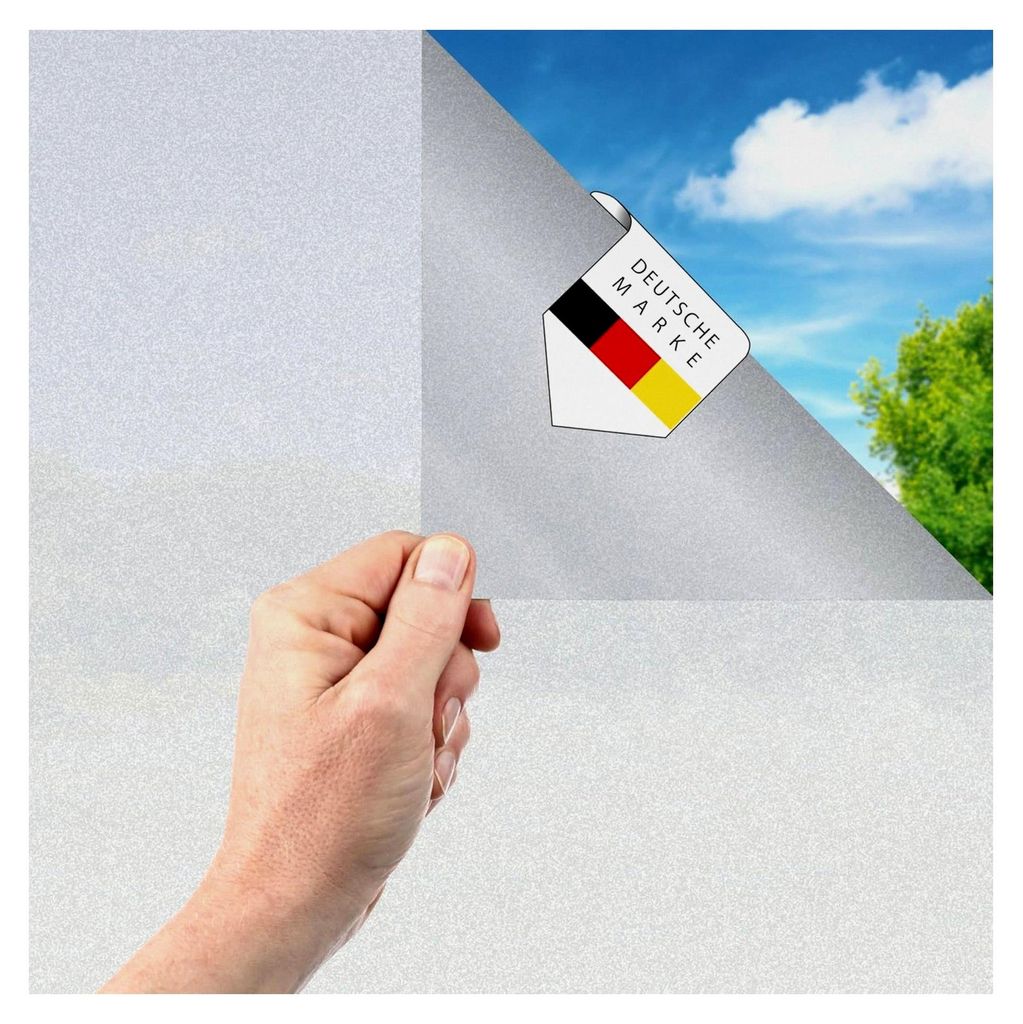 Milchglasfolie für Fenster - Blickdichte Sichtschutzfolie mit Anti-UV für mehr Privatsphäre im Büro, Badezimmer oder Schlafzimmer - 30 x 200 cm