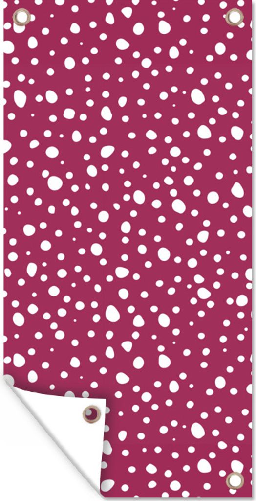 MuchoWow 30x60 cm Outdoor-Poster Gartendeko Sichtschutz Garten Poster für den Garten Tupfen - Rot - Weiß