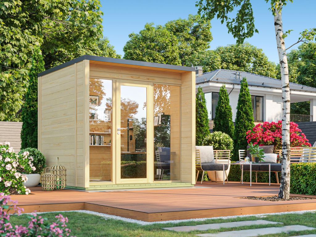 Fjordholz Gartenhaus Modell Office Box Größe XS natur