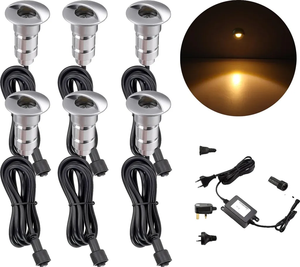 Illuminazione Terrazzo LED 6 Pezzi Bianco Caldo IP67 - Design Moderno