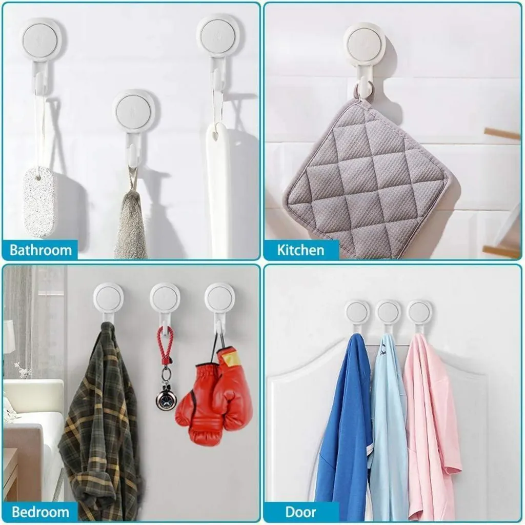 Luxear Pack de 4 Crochets à Ventouse Extra Forts Supportant Max 5KG