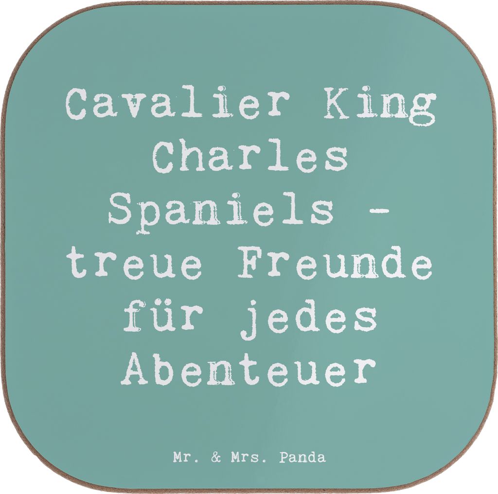Mr. & Mrs. Panda Untersetzer Glas Spruch Cavalier King Charles Spaniel Freunde - Meeresbrise - Geschenk, Begleiter, Hunderasse, Getränkeuntersetze...