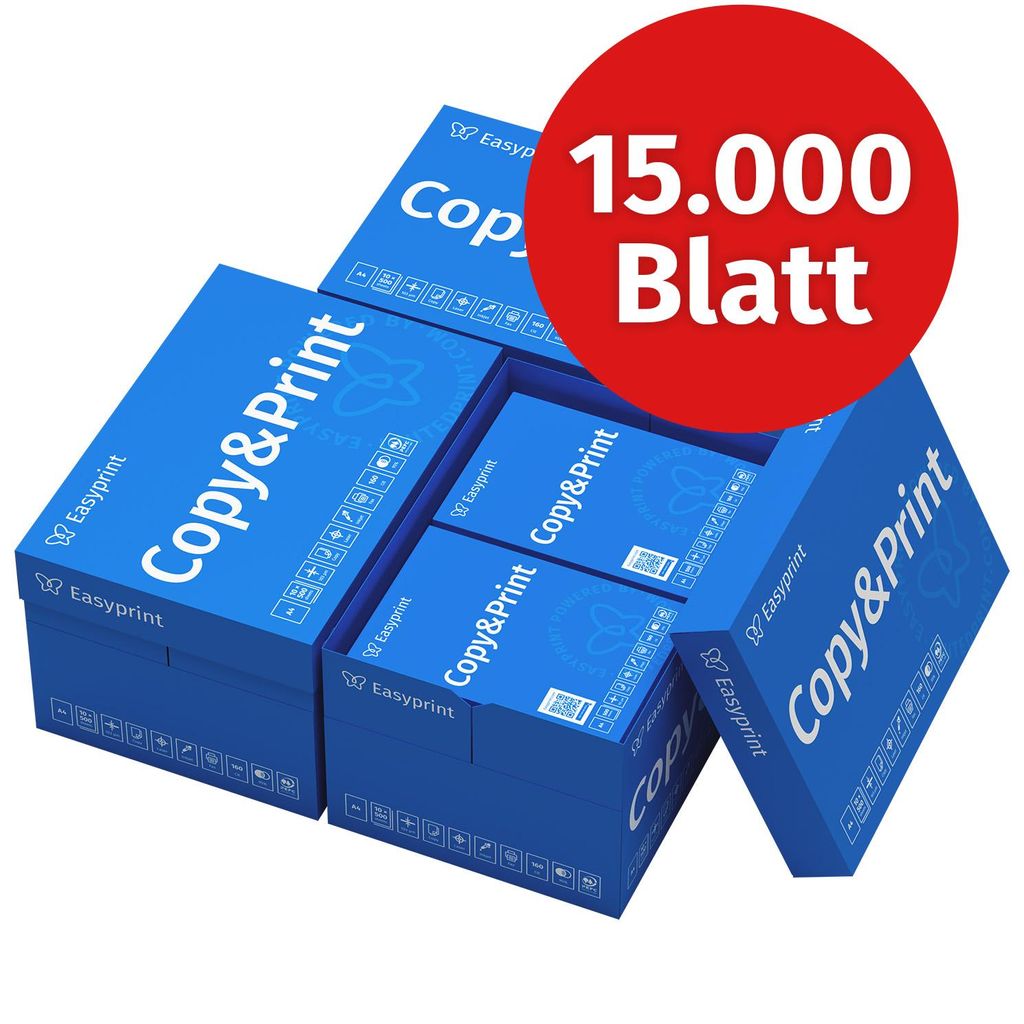 Easyprint Druckerpapier Kopierpapier 15000 Blatt 30 x 500 Produktbild 