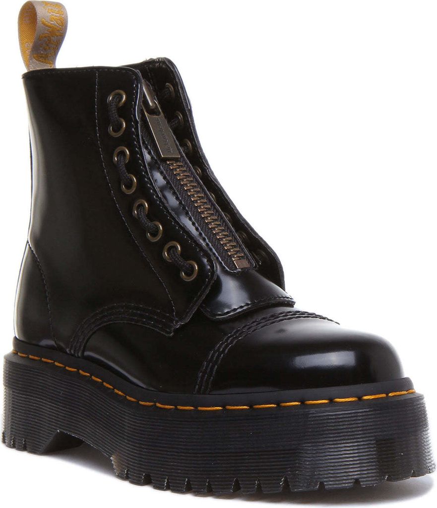 Dr Martens Vegan S clair Frauen 8 Öse Reißverschluss Zunge Produktbild 