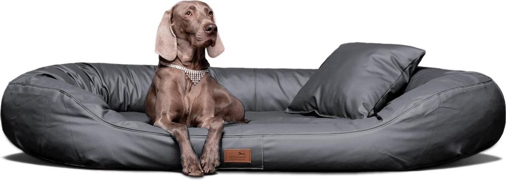 Orthopädisches Hundebett LENNART VISCO PLUS Kunstleder - Größe: 140x105cm | Farbe: 02 Graphit