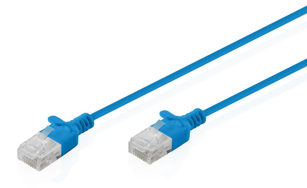 Digitus CAT 6 U-UTP Slim Patchkabel, 1 m, Blau, 1 m, Cat6, U/UTP (UTP), RJ-45, RJ-45, Blau