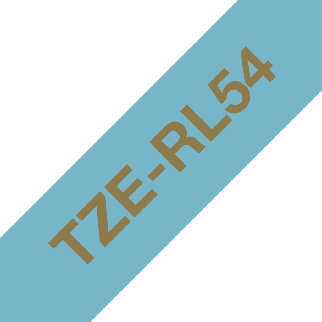 Brother TZe-RL54 - Seidig - Gold auf Hellblau - Rolle (2,4 cm x 4 m)