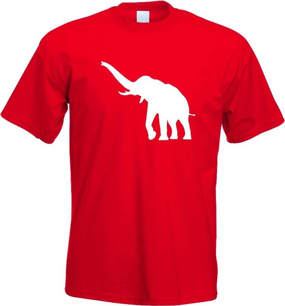 Kiwistar - T-Shirt - rot - Elefant Motiv 5 - Rüsseltiere Herren Funshirt Bedruckt Design Sprüche Spruch Motive - mit Motiv Bedruckt - Funshirt De...