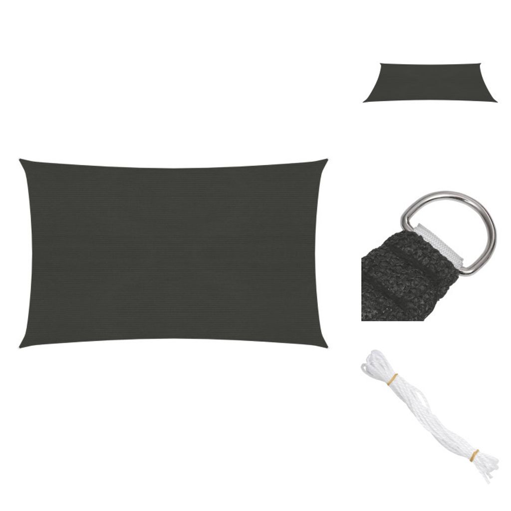vidaXL Sonnensegel 160 g/m² Anthrazit 3x4 m HDPE - Sonnenschirme & Sonnenschutze