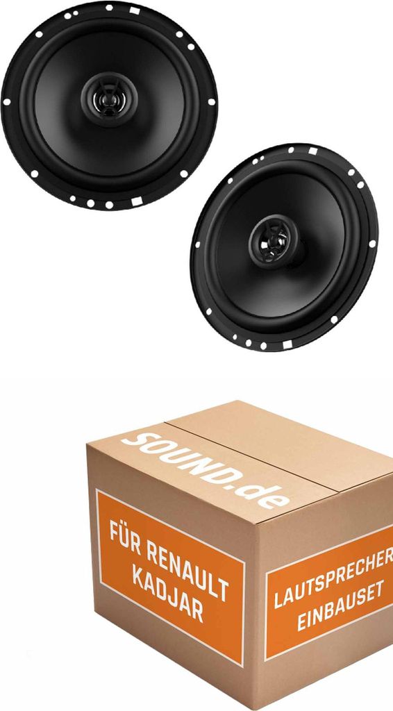 Lautsprecher Boxen Einbaupaket Heck JBL STAGE1 61F passend für Renault Kadjar | 2x Tief-Mitteltöner mit integriertem Hochtöner 200W MAX
