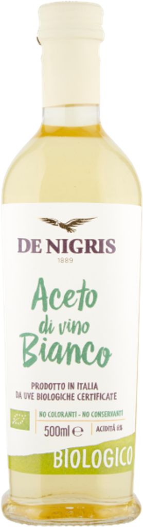 Vinaigre de vin blanc biologique, 500 ml, marque De Nigris Image du produit 