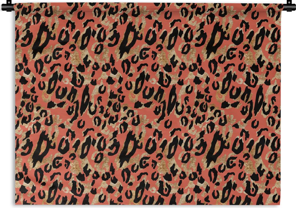MuchoWow Wandteppich Wandbehang Tiermuster - Panther - Rosa 90x67.5 cm Tapisserie Dekoration Wandtuch - Fototeppich - Wand-Skulpturen