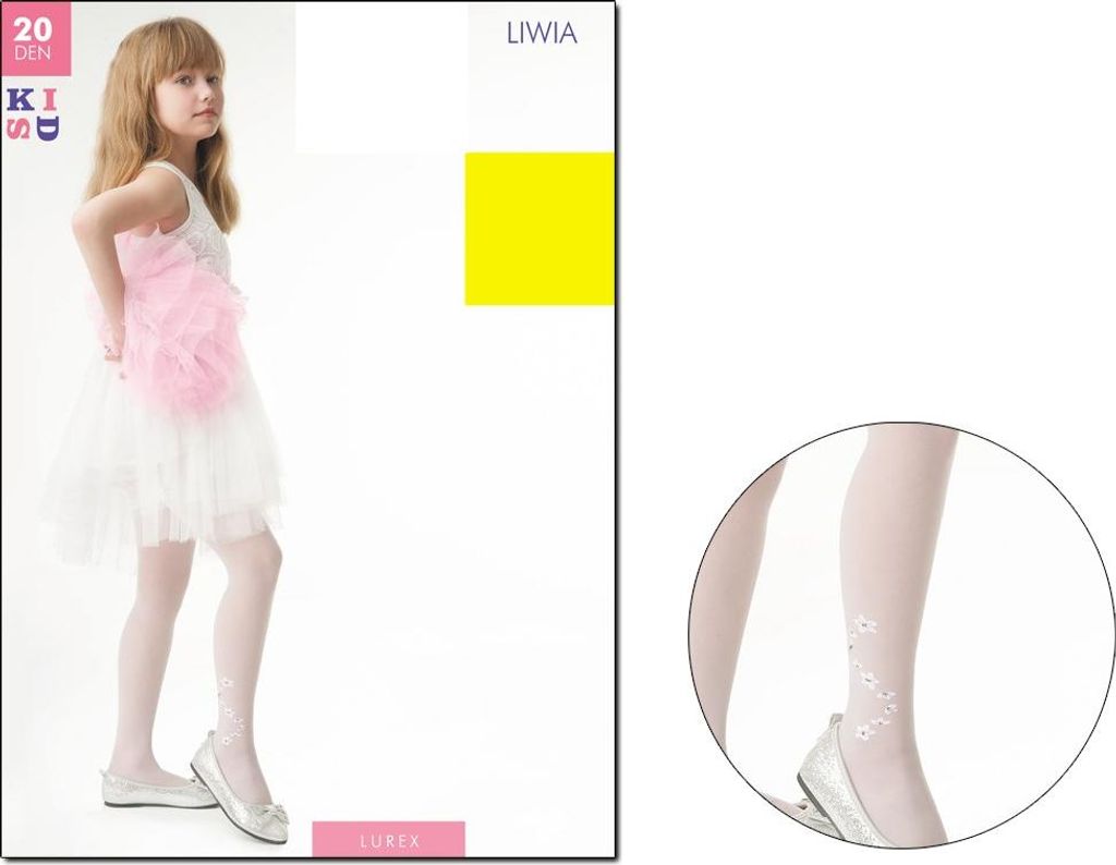 Weiße Strumpfhosen für ein Mädchen mit Sternen Bianco 116-122