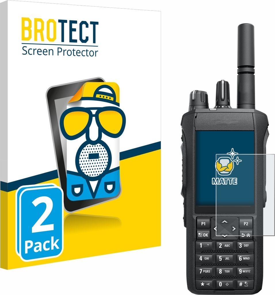 2x BROTECT Schutzfolie für Motorola Mototrbo R7 Displayschutz Displayschutzfolie Folie Matt Entspiegelungsfolie