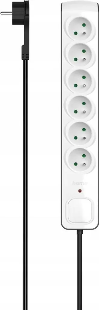 Multiprise 6 prises avec parafoudre et câble de 3m noir - Modèle Slim