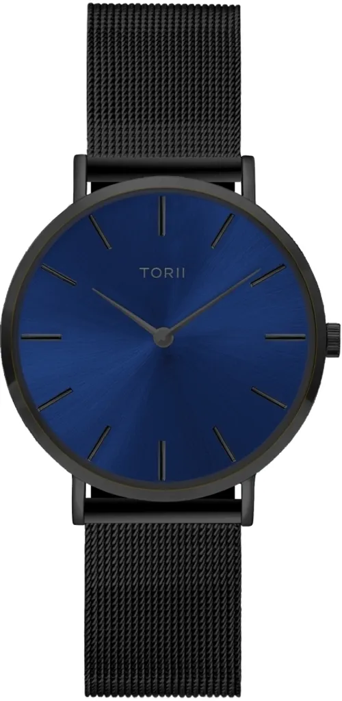Montre femme bleu marine TORII B34BS.NB cadran épuré et bracelet souple